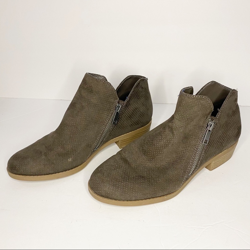 Universal Thread Double Zip Brown Ankle Booties - image 2